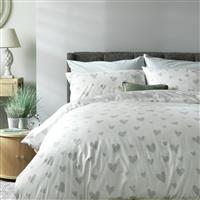 Argos Home Hearts Grey & White Bedding Set - Double