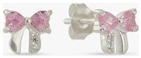 Revere Sterling Silver Pink Cubic Zirconia Bow Stud Earrings