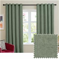 Furn Soft Chenille Blackout Eyelet Curtains - Green - 229x229cm