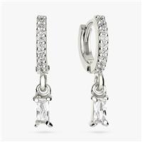 Revere Sterling Silver Baguette Huggies Drop Earrings