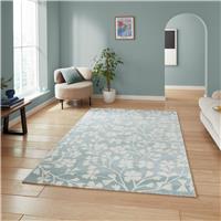 Catherine Lansfield Floral Blue Short Pile Rug - 120x170cm