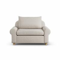 Habitat Whitby Fabric Cuddle Chair - Natural - Ash Leg