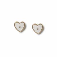 Flitzy Kids White Heart Stud Earrings
