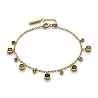 Olivia Burton Stainless Steel Gold IP Droplet Charm Bracelet