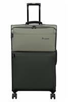 IT Luggage Duo-Tone 8 Wheel Soft Large Suitcase - Black & Grey