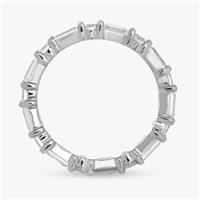 Revere Sterling Silver Baguette Eternity Band Ring - Large