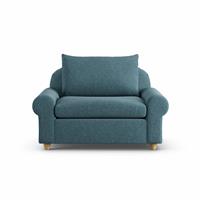 Habitat Whitby Fabric Cuddle Chair - Blue - Ash Leg