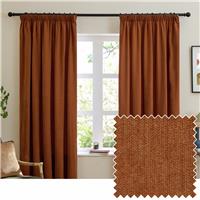 Furn Soft Chenille Blackout Pencil Pleat Curtains - Rust - 168x183cm