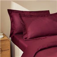 Habitat Cotton 200 TC Plain Burgundy Oxford Pillowcase Pair