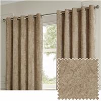 Paoletti Lustre Velvet Eyelet Curtains - Champagne - 117x183cm
