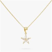Revere 9ct Gold Plated Silver Marquise Star Pendant Necklace