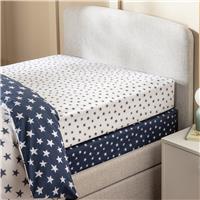 Argos Home Nursery Navy Star 2 Pack Fitted Sheet - Single