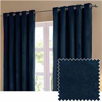 Furn Ultimate Velvet Blackout Eyelet Curtains - Blue - 229x183cm