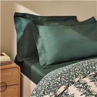 Habitat Cotton 200 TC Plain Forest Green Oxford Pillowcase Pair
