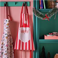 Argos Home Santa Striped Kids Apron - Red