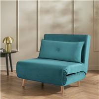 Habitat Roma Small Double Velvet Chairbed - Teal