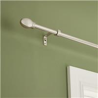 Argos Home Extendable Metal Pommel Satin Nickel Curtain Pole - 165 -300cm