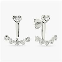 Revere Sterling Silver Heart Jacket Stud Earrings