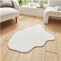 Think Rugs Supersoft Faux Fur Ivory Single Pelt Rug -58x90cm