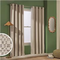 Habitat Blackout Jacquard Eyelet Curtains - Grey- 168x183cm