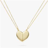 Revere 9ct Gold Plated Split Heart Magnetic Pendant Necklace