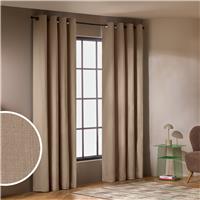 Habitat With Linen Blackout Eyelet Curtains-Stone- 117x137cm