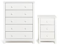 Argos Home Scandinavia Bedside & 5 Drawer Chest Set - White