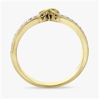 Revere Gold Plated Sterling Silver Twist Cross Ring - Small