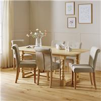 Argos Home Raina Dining Table and 6 Natural Short Scroll Chairs