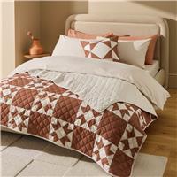 Habitat Quilted Motif Terracotta Bedspread - 220x200cm