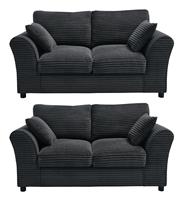 Argos Home Harry Fabric Pair of 2 Seater Sofa - Charcoal