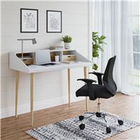 Dorel Yeovil 2 Drawer Desk - White & Oak