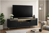 Furniture To Go Genoa 2 Door 1 Drawer TV Unit - Black & Gold