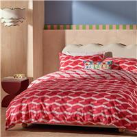 Habitat Cotton Christmas Geo Red Bedding Set - King size