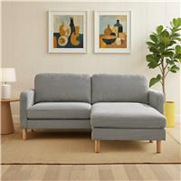 Argos Home Luna Fabric Corner Chaise Sofa - Black & White