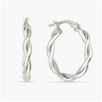 Revere Sterling Silver Braided Medium Hoop Earrings