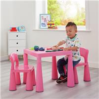 Liberty House Toys Kids Plastic Table & 2 Chairs - Pink