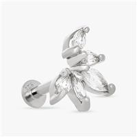Revere Sterling Silver Marquise Stone Flatback Earring