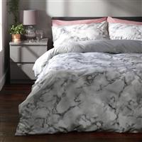 Habitat Marble White & Black Bedding Set - Double