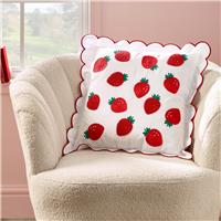 Catherine Lansfield Strawberry Cushion White - 45x45cm