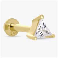 Revere Gold Plated Sterling Silver Triangle Flatback Earring