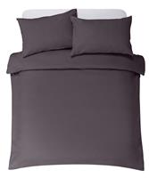 Habitat Brushed Cotton Plain Charcoal Bedding Set - Double