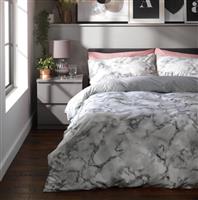 Habitat Marble White & Black Bedding Set - Kingsize