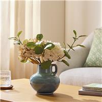 Bayswood Artificial White Dried Hydrangea Arrangement in Ceramic Pot