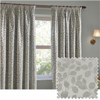 Wylder Grace Leaf Floral Pencil Pleat Curtains - Grey - 229X229cm