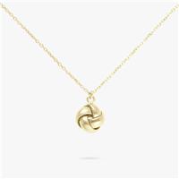 Revere 9ct Gold Plated Sterling Silver Knot Pendant Necklace