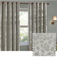 Wylder Grace Leaf Floral Eyelet Curtains - Grey - 229X183cm