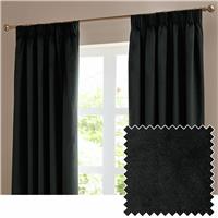 Furn Ultimate Velvet Blackout Pencil Pleat Curtains - Black - 168x229cm