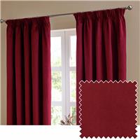 Furn Ultimate Velvet Blackout Pencil Pleat Curtains - Burgundy - 168x229cm