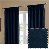 Furn Ultimate Velvet Blackout Pencil Pleat Curtains - Blue - 229x137cm